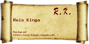 Reis Kinga névjegykártya